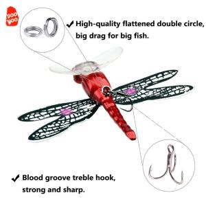 1pc Dragonfly Insect Fly Fishing Lure Topwater For Trout Artificial Bait Wobblers For Trolling Hard Lure 6.2g /7.5cm Baits