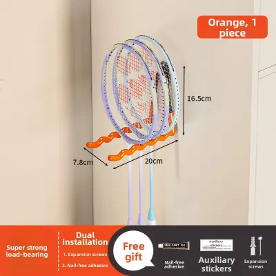 YISEN | Wall Mount No-drilling Storage Rack for Badminton & Tennis Rackets