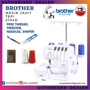 Mesin Jahit Tepi Portable Brother 2104D Overlock