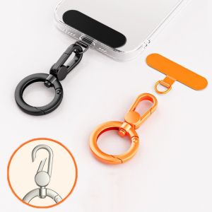 OWTWO เหล็กไร้สนิม แพทช์คลิปสายคล้องโทรศัพท์ ถอดออกได้ หมุนได้360 ° โทรศัพท์แท็บโยง ป้องกันการสูญหาย ซองใส่โทรศัพท์แบบแขวนมีเชือก