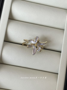 แหวนเปิดดอกไม้ 3 มิติหลายชั้น แหวนทรงดอกไม้สไตล์ฝรั่งเศส แหวนแฟชั่นสำหรับผู้หญิง แหวนทรงดอกไม้ แหวนทองแดง