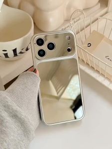 Ins Blue Grid Stars Plating Silver Mirror Phone Case For iPhone 17 Case iPhone 16 15 14 12 11 13 Pro Max Soft Shockproof Covers