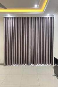 Rèm cửa Tông Ghi tím vải loại 1 may tặng kèm dây thổ cẩm như hìnhhợp rèm cửa chính rèm cửa sổ rèm ngăn phòng