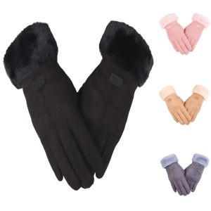 ถุงมือแฟชั่นใหม่สำหรับฤดูหนาว ถุงมืออุ่นสำหรับฤดูใบไม้ร่วง ผู้หญิงน่ารัก ขนฟู บุขนด้านใน ถุงมือแบบเต็มนิ้ว ถุงมือสำหรับผู้หญิง ถุงมือสำหรับเล่นกีฬากลางแจ้ง