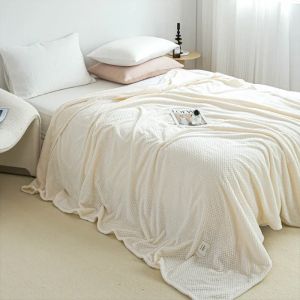 New Fleece Blanket for Beds Winter Green Color Thicker Plaids for Sofa Single/Queen/King Size Blanket for Double Beds