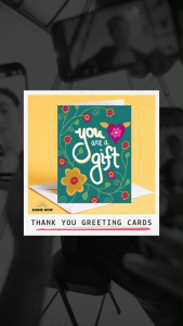 Appreciation Card - You Are a Gift | Teal Floral Design | A6