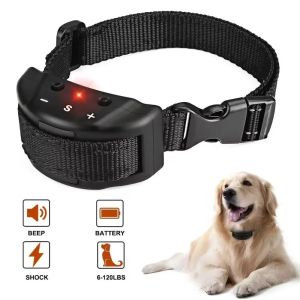 Dogs Training Collar Waterproof Devices 4LR44 6V Battery Automatic Anti Barking Collar Pet Dog No Bark Tone Vibration Training