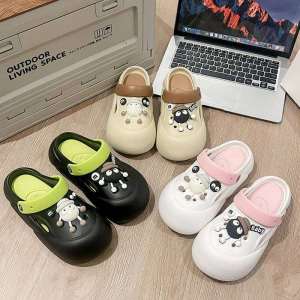 2025 New Thick Bottom Clog Shoes Summer Outdoor Wear Home Heightening Anti-Slip Wear-Resistant Cool Half-Pack Slippers