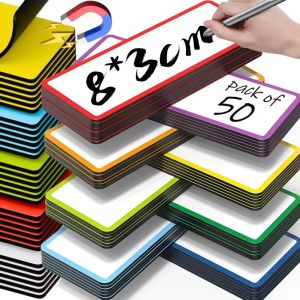 5/50PCS Magnetic Label Stickers Reusable Dry Erase Magnet Labels Portable Home Fridge Office School Whiteboard Display Stickers