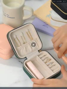 Fashion Jewelry Storage Box Travel Leather Portable Earrings Necklace Ring Jewelry Storage Box