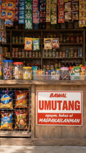 Funny Filipino Reminder Sign – Laminated Waterproof Door and Wall Signage for Home Store or Office