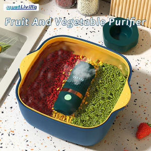 Justliving rau và trái cây sạch Máy lọc Rau cầm tay dụng cụ nhà bếp đồ dùng nhà bếp máy thiết bị làm sạch trái cây không thấm nước với công nghệ lọc ion OH để làm sạch ngũ cốc/thịt