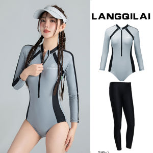 New Womens Wetsuit Long Sleeve Conservative Sunscreen Thermal Swimming Suit Diver Suit Jellyfish Costume Snorkeling Surfing