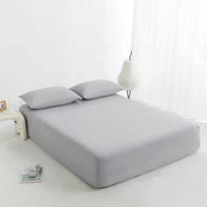 Grey Nylon-spandex Fiber Fitted Sheet Summer Cool Feeling Mattress Cover 360 Band Solid Sinlge Bed Home Linens Drop Shipping