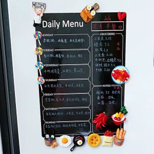 Food Supplement Schedule Menu Recipe Refridgerator Magnets Black Soft Magnetic Erasable Message Board Memo Recording Magnetic Blackboard