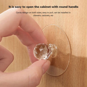 ⭐️【High Quality+In Stock】⭐4PCS Self Adhesive Knobs，Diamond Crystal Shaped Pulls Handles For WardrobeKitchen CupboardBathroom Dresser Furniture Door Window  Self-Adhesive Drill Free Self-Stick Push Pull Helper
