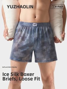 Yuzhaolin | Cool Sensation Ice Silk Big Size Men Underwear Boxer Shorts