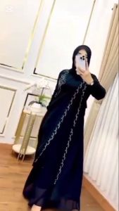 Dress Terlaris Aplikasi Swarovski Baju Pakaian Wanita Korean Style Gamis Ibu Ibu Dewasa Remaja Viral
