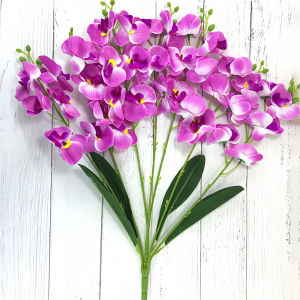 7 Forks Artificial Phalaenopsis Silk Flowers Bonsai Potted Plants for Living Room Home Decor Indoor Floral Ornament