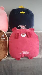 เบาะรองนั่ง หมอนอิง ปิดตาลายการ์ตูน ใยสังเคราะห์คุณภาพดี เนื้อผ้าด้านนอกแบบ Crystal Super Soft Fabric นุ่มลื่น หมอนอิง