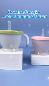 DOVANA Cangkir Gelas Anak Belajar Minum Mug Dengan Sedotan Cup Bayi Sippy Mug 150ML With Straw