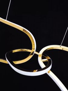 Modern restaurant pendant light Nordic minimalist shopping mall bar counter creative designer clothing store stainless steel ring light light luxury