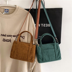 Original Autumn Winter Mini Corduroy Crossbody Bag Simple Versatile Artistic Single Shoulder Satchel for Women Casual Chic Style
