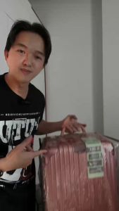 Bao trùm bọc vali nhựa Trong suốt Viền đen 6 size EV1 Shalla