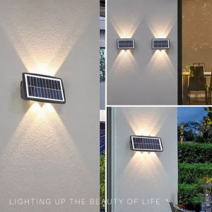 ไฟติดผนังโซล่า รุ่น ไฟตกแต่ง ไฟทางเดิน ไฟติดผนังรั้วบ้าน LED พลังงานแสงอาทิตย์ โซล่าเซลล์ ไฟอัตโนมัติ ไฟหน้าบ้าน โคมไฟติดผนัง Solar wall Light