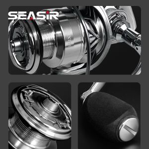 SEASIR ELIXIR Double Rocker Fishing Reel LT2000 LT3000 Spinning Fishing Reels 9+1BB Max Drag 12KG Gear Ratio 5.2:1 Aluminum Airdrive Spool Saltwater Wheel