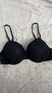 Bra Wanita Kawat Busa Tebal Push Up Cup 3/4 Mix Lace Renda Underwire Pakaian Dalam VS749BLK