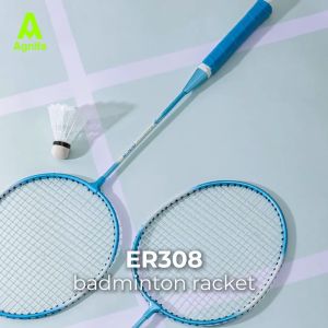 Agnite Raket Badminton/Raket Bulutangkis Warna Pastel Iron Split Racket Isi 2 Gratis Tas + Kok ER307