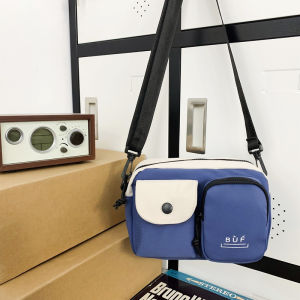 Casual Canvas Crossbody Bag for Couples Mobile Phone Bag Single Shoulder Sling Bag Simple Trendy Korean Style Small Square Bag