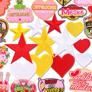 Netherland Oeteldonk Emblem Carnival Patch Embroidered Patches Iron On Patches For Clothing Stars Love Heart Embroidery Badges
