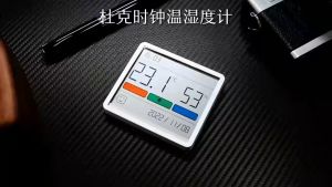 Original ATuMan TH1 Termometer Alat Ukur Pengukur Suhu Kelembapan Udara Ruangan Kamar Humidity Hygrometer Higrometer Jam Digital Clock Calendar Kalender