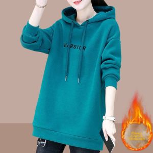 Shalldoer | Hooded Letter Design Slim Fit Color-block Versatile Trendy Womens Long Sleeve Hoodie