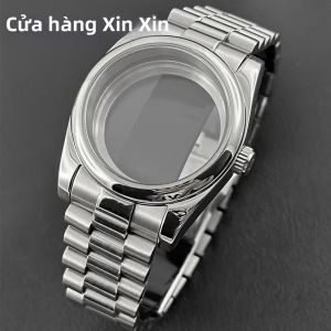Vỏ Đồng Hồ Đeo Tay Kiểu Presidential 36mm/40mm Phụ Kiện Độ SKX Kính Sapphire Phù Hợp Với Máy NH34 NH35 NH36 NH38 4R35 Núm Vặn S.