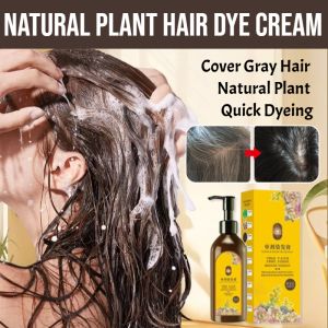 Natural Plant Hair Dye Cream Cover Gray Hair Nonirritating Quick Dyeing Beauty Cover Gray Hair Hair Dye Cream Deep Moisturizing Repairing