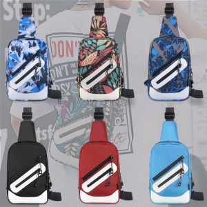 New Casual Mens Crossbody Bag Versatile Single Shoulder Bag Trendy INS Chest Bag for Students Oxford Spinning Zipper Closure