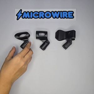 MW Universal Microphone Clip Clamp for Handheld Mic – Mount Holder Stand Accessory