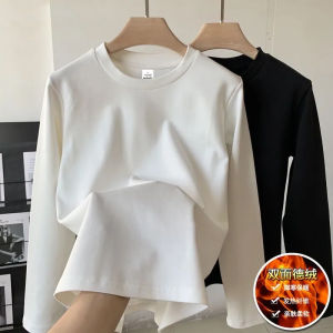 Áo Thun Cổ Tròn Dày Dặn Ấm Áp Mùa Đông Cho Nam Áo Lót Lông Cừu Thoải Mái Thoáng Khí Thời Trang Thường Ngày