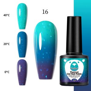 เจลทาเล็บเปลี่ยนสีด้วยความร้อน 7 มล. - กลิตเตอร์สะท้อนแสงแบบแช่ล้างออก/ยาทาเล็บกึ่งถาวรแบบ LED ไร้กลิ่น 0 ° ซีถึงสามสิบ ° ซี แอค