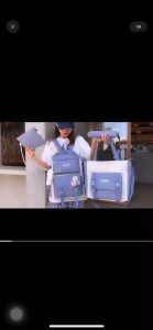 JOANNA BAG #2166 KOREAN CANVAS FASHION 4IN1 BACKPACK WITH SLING BAG AND 2POUCH FOR WOMEN