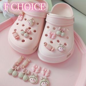 8ชิ้นการ์ตูนน่ารักเด็กผู้หญิงน่ารักสำหรับชุดครอคโครเซ็ตรองเท้าชุดเครื่องรางที่เหมาะกับการตกแต่งรองเท้าคร็อก [Coice]