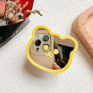 Cute Bear Mirror Style Universal Phone Holder Griptok Support iPhone Samsung All Phone Tok Folding Finger Ring Stand
