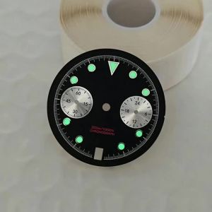 GEEKTHINK | 29.5mm NO Logo Panda Frosted Dial Suitable for VK64 Movements Green Night Light High-Quality Watch Modification Accessories