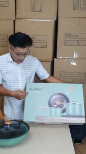 Bộ nồi chảo đáy từ/ Induction Seoulcook Hàn Quốc dùng được tất cả các loại bếp – Hàng chính hãng
