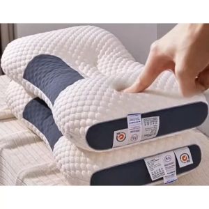 Gối Spa Chống Ngáy Gối Ngủ Lõi Bông Xơ Đậu Nành Dệt Kim  Gối Công Thái Học Bảo Vệ Đốt Sống Cổ Siêu mềm Dễ Chịu Gíup Ngủ Ngon Sâu Giấc -Hàng Nhập Khẩu