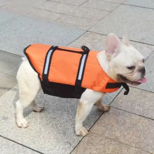 HATELI Dog Life Jacket Dog Life Vest with Reflective Stripes Adjustable Dog Lifesaver Pet Life Preserver with High Buoyancy Swimsuit for Small Medium and Large Dogs