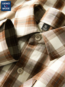 Genio Lamode Mens Long Sleeve Ice Silk Shirt: Vintage Spring Autumn Outerwear Loose Fit Youthful Style Polyester Fiber